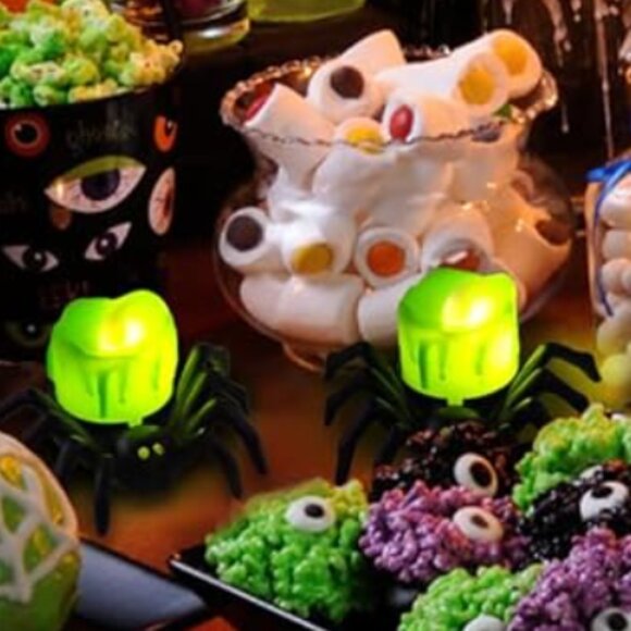 3PCS Halloween Spider Tea Lights Decoration – Battery Operated Flameless LED - Picture 3 of 8